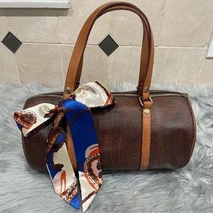 EUC Etro Paisley Papillon Barrel bag with new twilly
